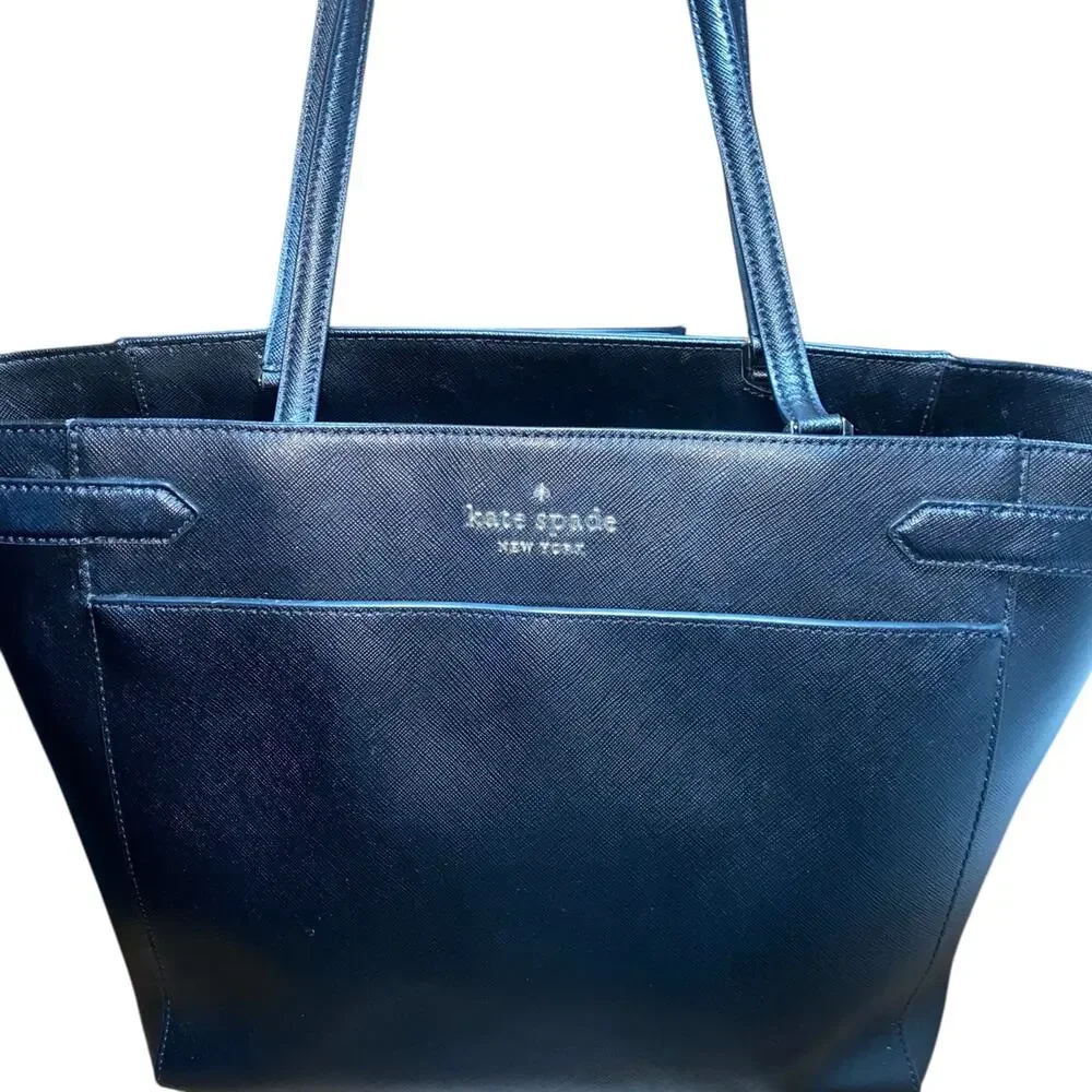 Kate Spade New York Staci Large Laptop Tote Leather Handbag Black